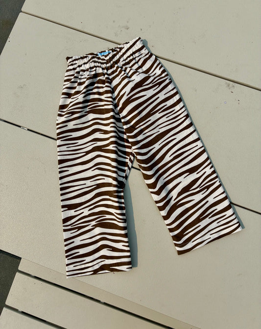 Play Pants in Chocolate Zebra (Made-to-Order)