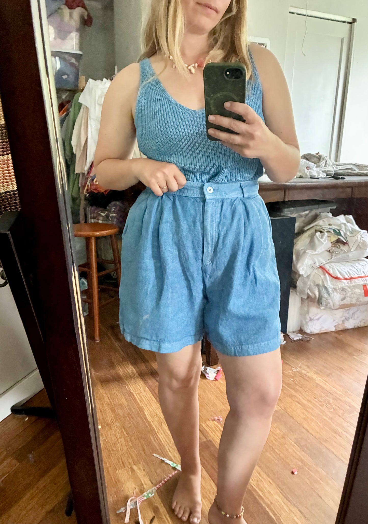 Indigo Linen Shorts (30")