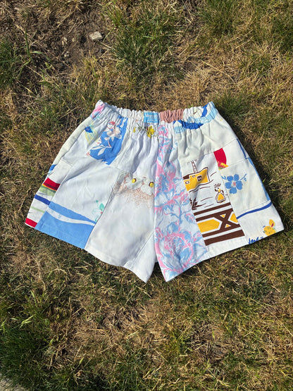 Patchwork Tablecloth Shorts (L/XL)