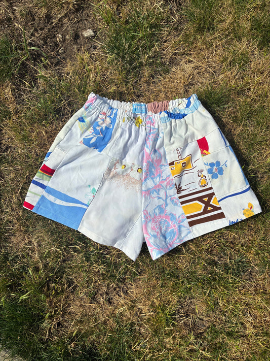 Patchwork Tablecloth Shorts (L/XL)
