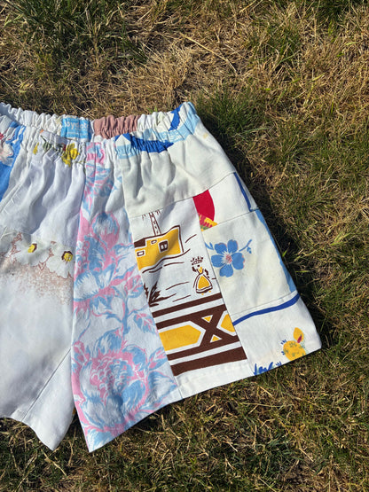 Patchwork Tablecloth Shorts (L/XL)