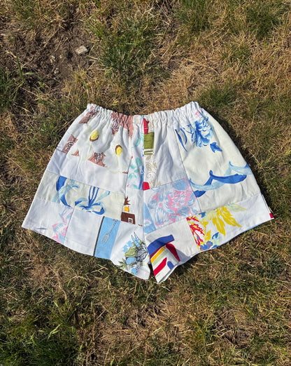 Patchwork Tablecloth Shorts (L/XL)
