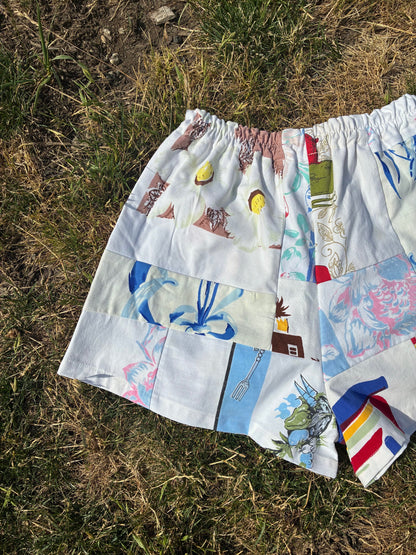 Patchwork Tablecloth Shorts (L/XL)
